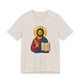 Orthodox Jesus icon shirt in Heather Dust by Peckwear