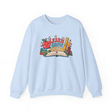 Learn Grow Shine sweatshirt with apple, books and schoolhouse graphic - view 5