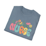 nurse floral graphic t-shirt cute nursing gift tee