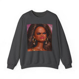 Angry Doll Face Meme Reaction Sweatshirt — Gen Z Brainrot Crewneck