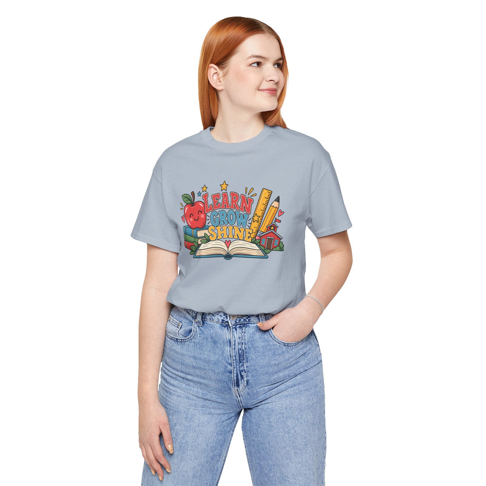 Learn Grow Shine teacher shirt graphic tee – image 8
