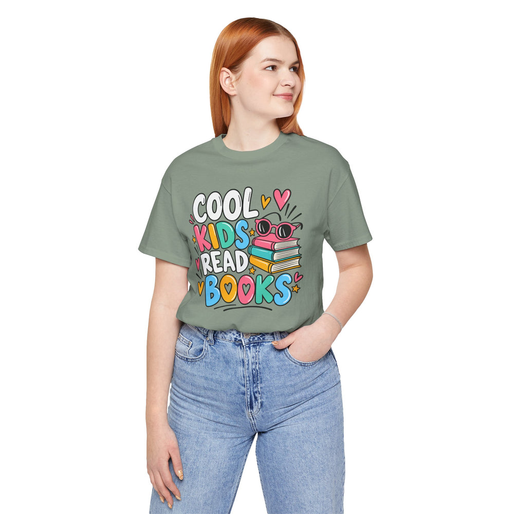 Cool Kids Read Books teacher shirt graphic tee – image 8