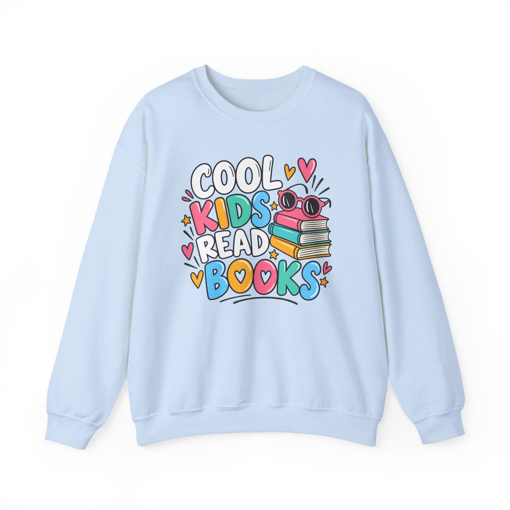 Reading teacher sweatshirt with Cool Kids Read Books graphic - view 4