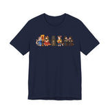 Orthodox cat shirt with cats holding icons in Navy by Peckwear