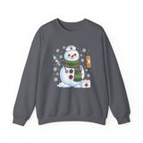 Snowman Nurse Sweatshirt — Snow Much Love for Nursing Winter Crewneck