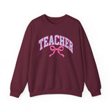 Booked and Busy teacher sweatshirt with bow-tied book stack - view 5