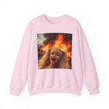 Burning Doll Face Meme Sweatshirt — Unhinged Sarcasm Crewneck