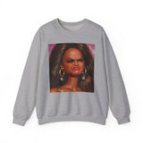 Angry Doll Face Meme Reaction Sweatshirt — Gen Z Brainrot Crewneck