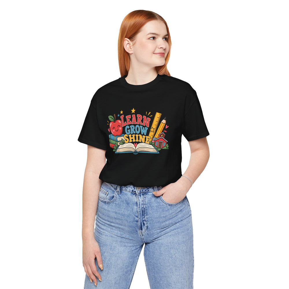 Learn Grow Shine teacher shirt graphic tee – image 5