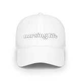 Nursing Life Cap — Embroidered Red Low-Profile Baseball Hat for Nurses