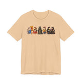 Orthodox cat shirt with cats holding icons in Sand Dune by Peckwear