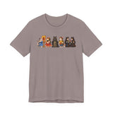 Orthodox cat shirt with cats holding icons in Pebble Brown by Peckwear