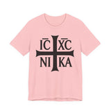 IC XC NIKA Orthodox cross shirt in Pink by Peckwear