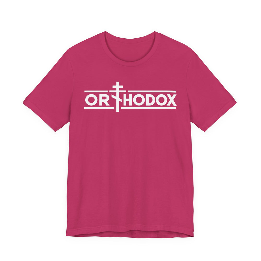 Orthodox Christian cross t-shirt in Berry by Peckwear