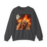 Burning Doll Face Meme Sweatshirt — Unhinged Sarcasm Crewneck