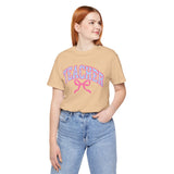 Pink bow teacher shirt graphic tee – image 4