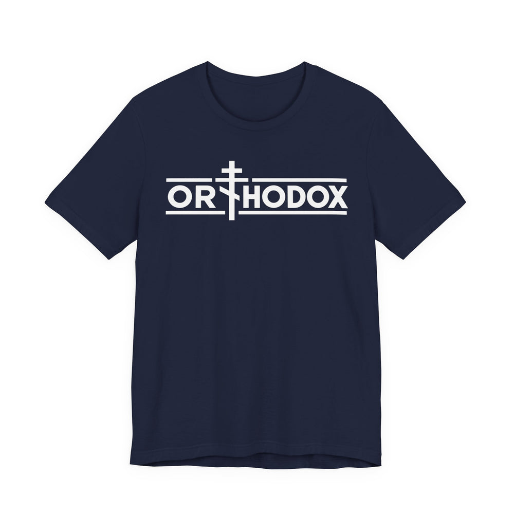Orthodox Christian cross t-shirt in Navy by Peckwear