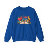 Learn Grow Shine sweatshirt with apple, books and schoolhouse graphic - view 6