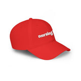 Nursing Life Cap — Embroidered Red Low-Profile Baseball Hat for Nurses