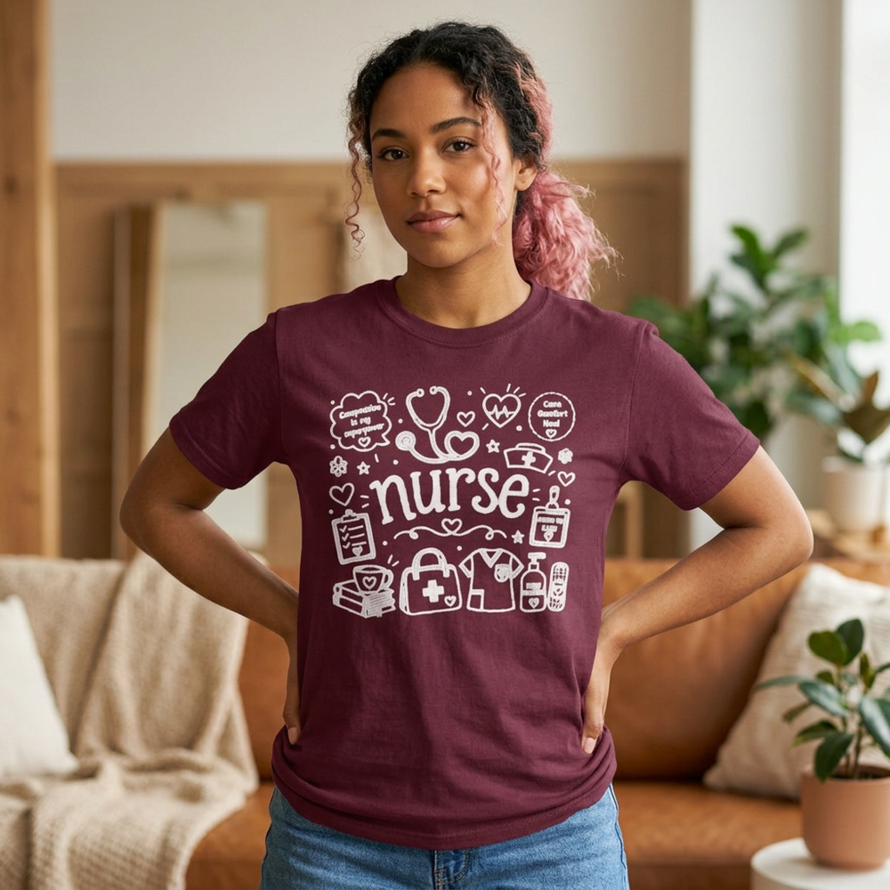 Nursing T-Shirt in Maroon