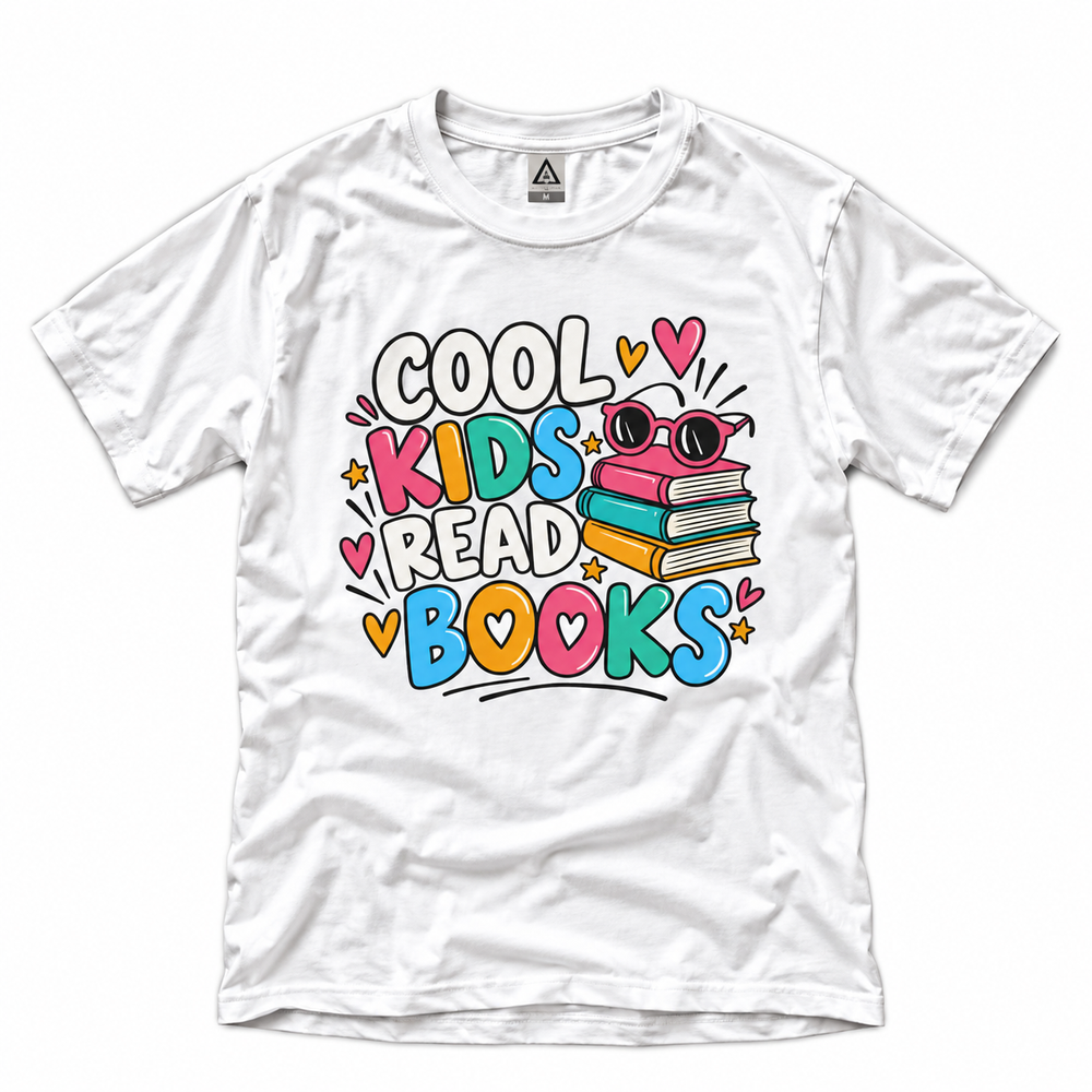 Cool Kids Read Books teacher shirt graphic tee – image 2