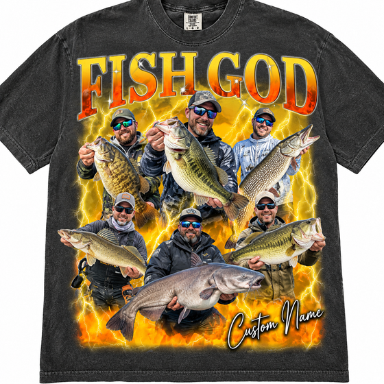 Custom fishing shirts with a personalized photo print