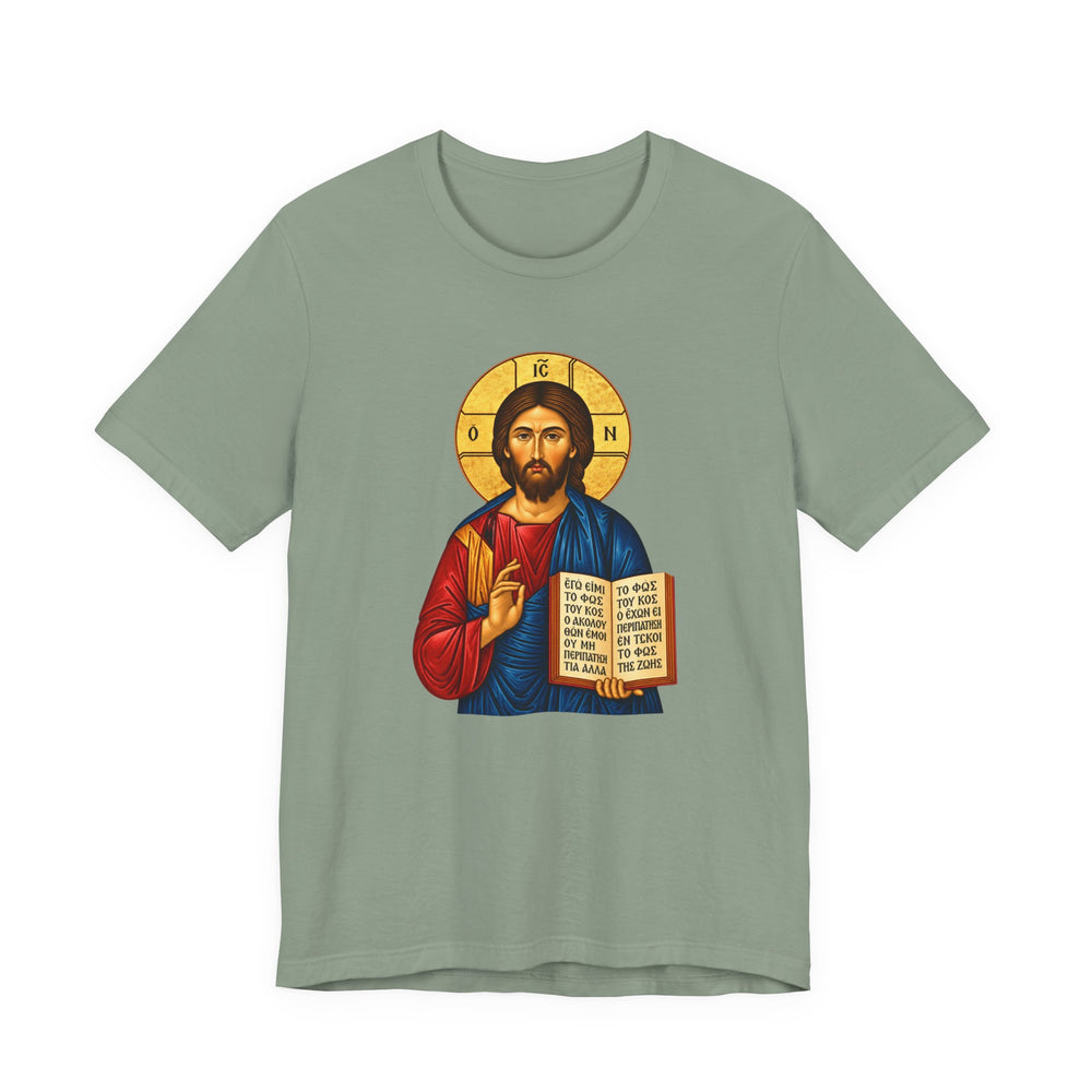 Orthodox Jesus icon shirt in Sage by Peckwear