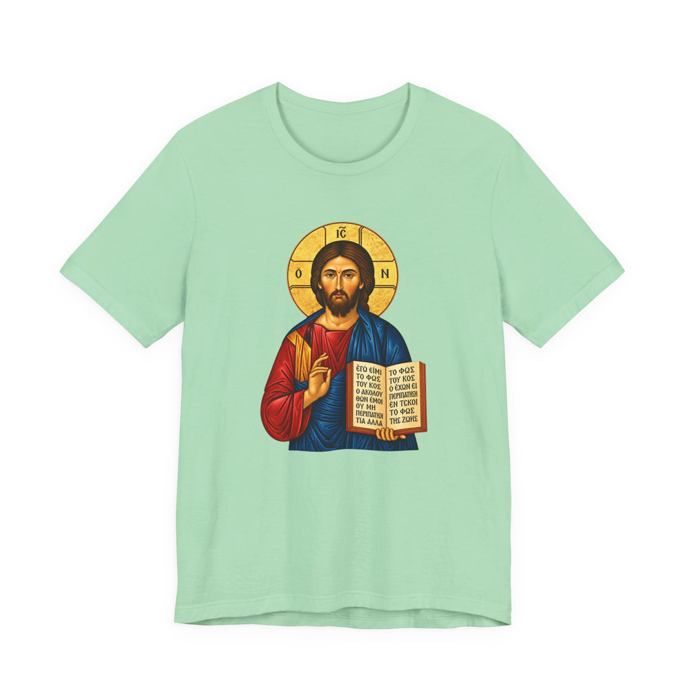 Orthodox Jesus icon shirt in Mint by Peckwear