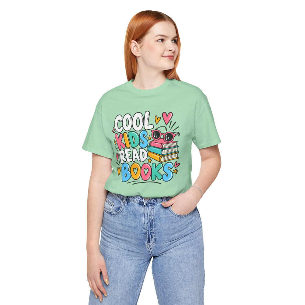 Cool Kids Read Books teacher shirt graphic tee – image 7