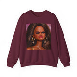 Angry Doll Face Meme Reaction Sweatshirt — Gen Z Brainrot Crewneck