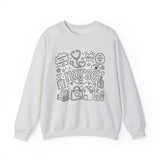 Cute Nurse Sweatshirt — Hand-Drawn Medical Doodle Crewneck