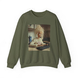 Barbie Sweatshirt — Retro Barbie at Keyboard Photo Print