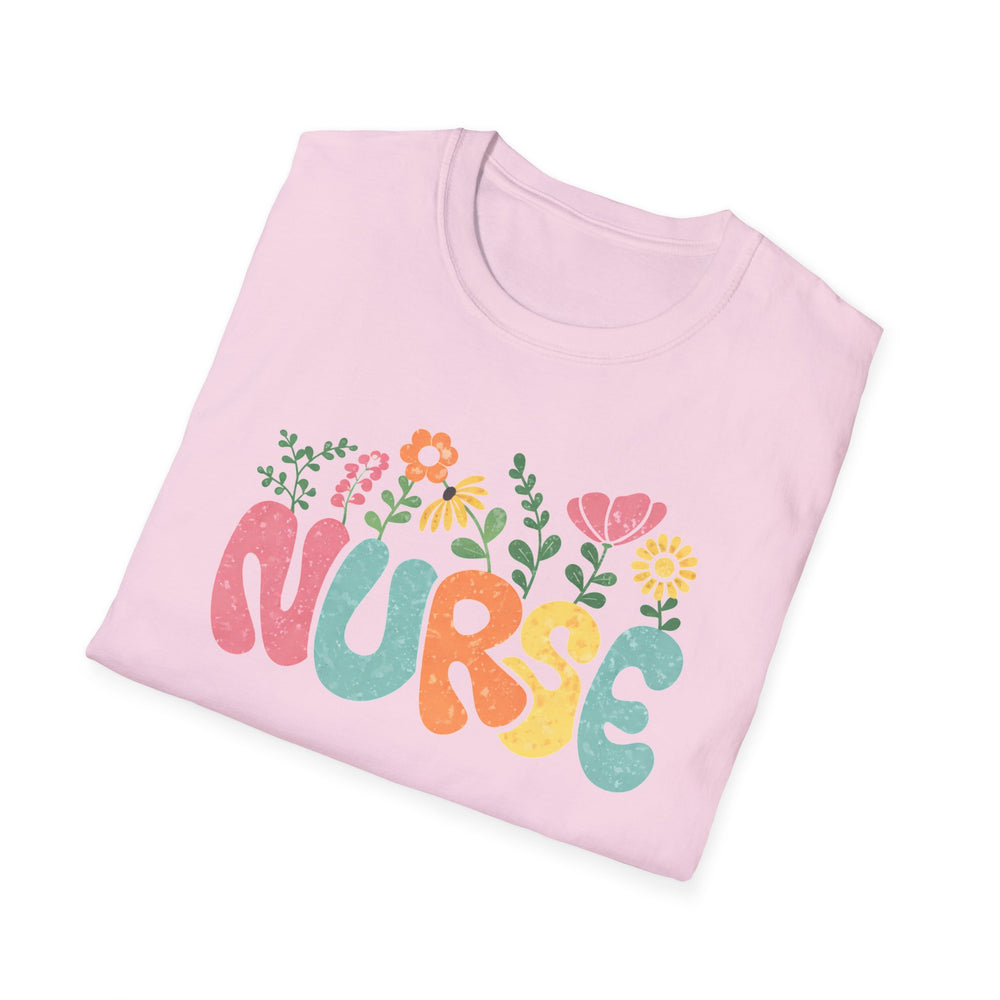 nurse floral graphic t-shirt cute nursing gift tee