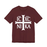 IC XC NIKA Orthodox cross shirt in Maroon by Peckwear