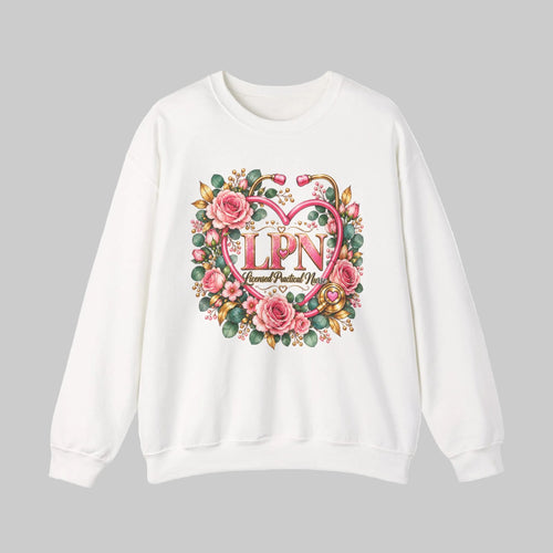 LPN Sweatshirt — Licensed Practical Nurse Floral Heart Crewneck