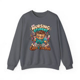 Nursing Student Sweatshirt — Powered by Coffee & Care Plans