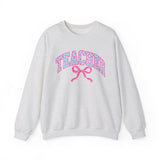 Booked and Busy teacher sweatshirt with bow-tied book stack - view 2
