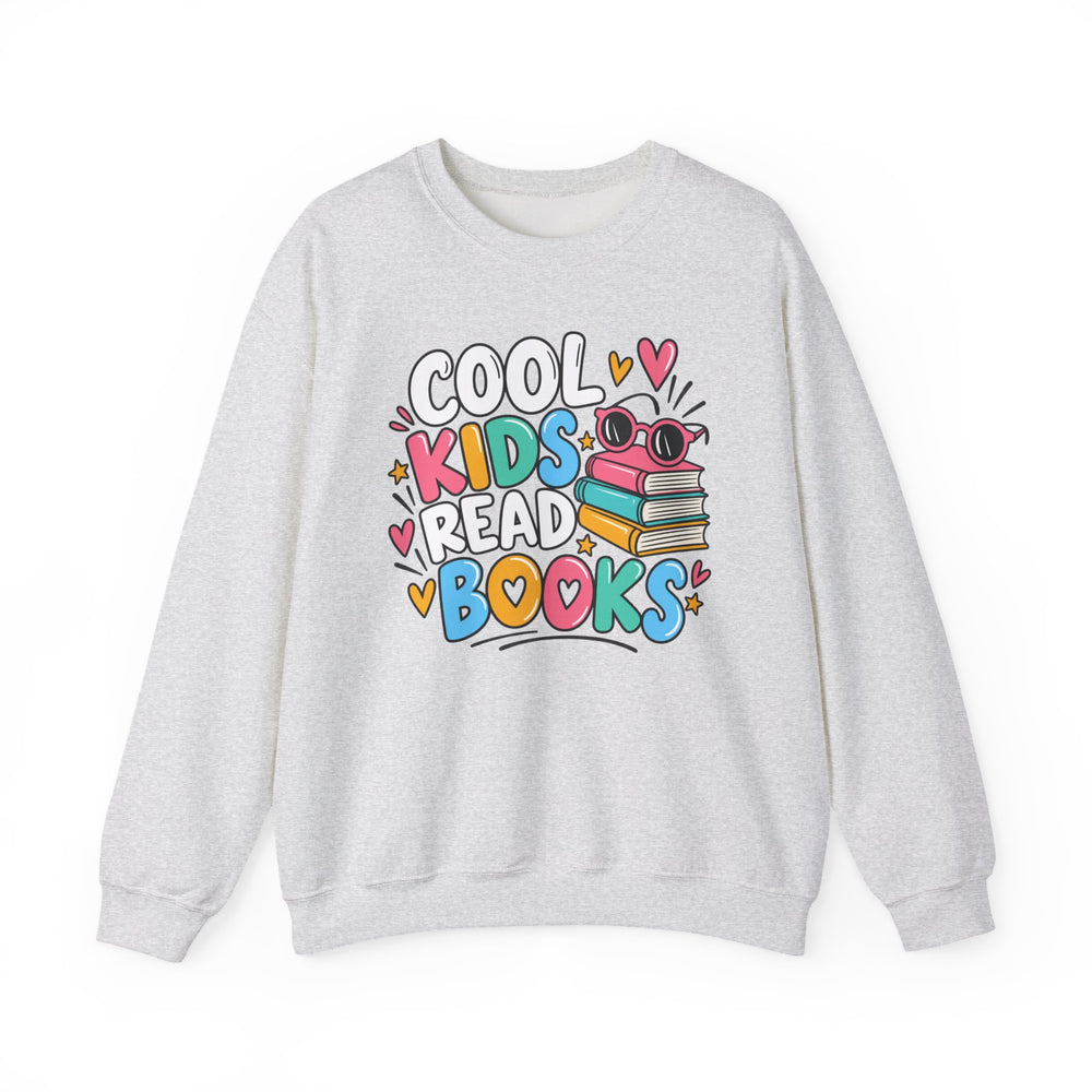 Reading teacher sweatshirt with Cool Kids Read Books graphic - view 2