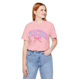Pink bow teacher shirt graphic tee – image 9