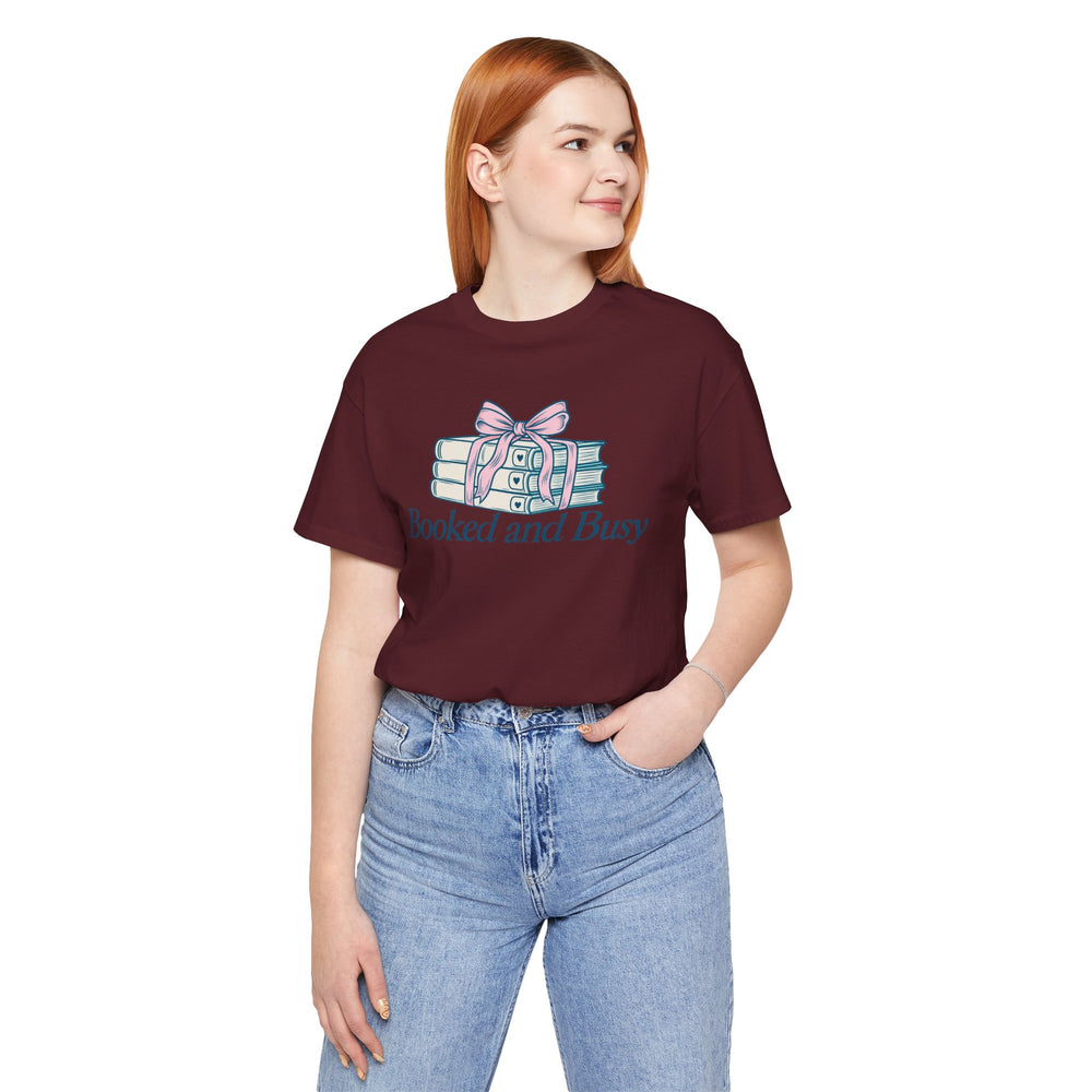 Booked and Busy teacher shirt graphic tee – image 6