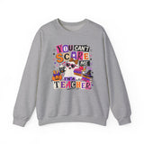 Halloween teacher sweatshirt with You Can't Scare Me I'm a Teacher graphic - view 4