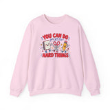 You Can Do Hard Things sweatshirt for teachers with notebook and pencil graphic - view 5