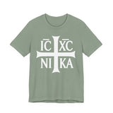 IC XC NIKA Orthodox cross shirt in Sage by Peckwear