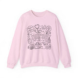 Cute Nurse Sweatshirt — Hand-Drawn Medical Doodle Crewneck