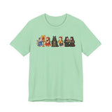 Orthodox cat shirt with cats holding icons in Mint by Peckwear