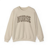 nurse leopard print block letter cream crewneck sweatshirt gift for women