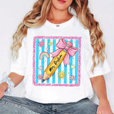 Comfort Colors® Personalized Teacher Shirt | Floral Coquette Tee