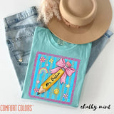 Comfort Colors® Personalized Teacher Shirt | Floral Coquette Tee