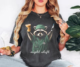 Night Shift Raccoon T-Shirt – Cute Nurse & Healthcare Worker Tee