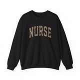 nurse leopard print block letter cream crewneck sweatshirt gift for women black